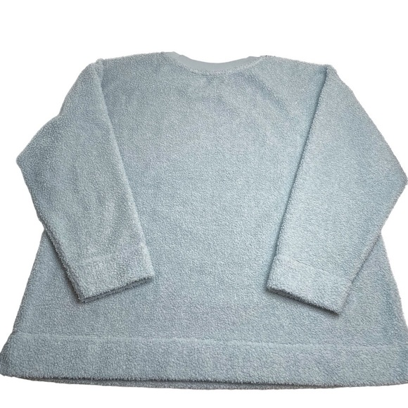 LOFT Plus Light Blue Teddy Sherpa Pullover Sweatshirt Size 14 - Picture 4 of 5